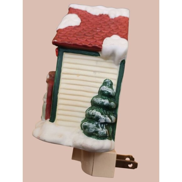 Ceramic Christmas Chapel Night Light With Plug-In Feature - Picture 4 of 6